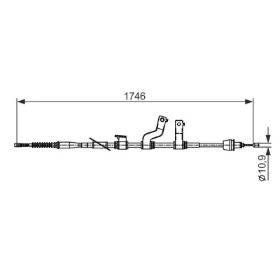 Billede af BOSCH 1 987 482 572 Håndbremsekabel 1746 HYUNDAI: i30 II Hatchback, Stationcar