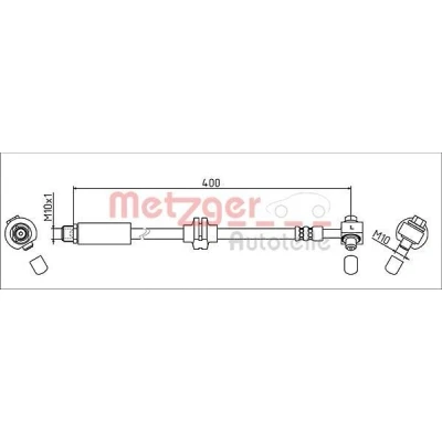 Billede af METZGER 4111623 Bremseslange venstre foraksel 400 OPEL: Astra J Sports Tourer