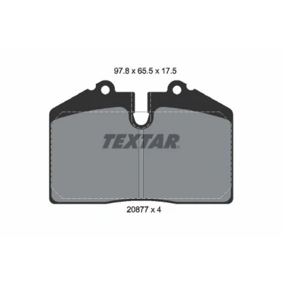 Billede af TEXTAR 2087709 Bremseklodser Forberedt til slidindikator PORSCHE: 911 Coupe, Cabriolet, 944 MASERATI: 3200 GT AUDI: 80 B4 Avant