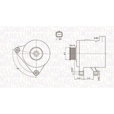 Billede af MAGNETI MARELLI 063731498010 Generator 12V 70A PEUGEOT: 206 Hatchback, SW, 307 Stationcar, CITROËN: C4 I Berlingo / First
