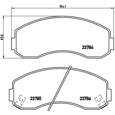 Billede af BREMBO P 99 003 Bremseklodser med akustisk advarsel for slid uden tilbehør KIA: K2500 Ladvogn/Chassis