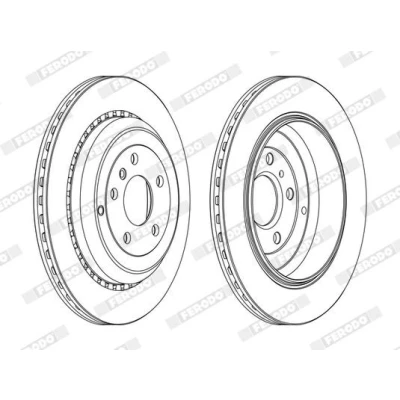 Billede af FERODO PREMIER High Carbon DDF1531C Bremseskiver 330 22 5 ventileret coatet uden skruer MERCEDES BENZ: ML klasse, R klasse