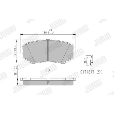 Billede af JURID 572640J Bremseklodser med akustisk advarsel for slid uden tilbehør MAZDA: CX 9, MITSUBISHI: Eclipse Cross