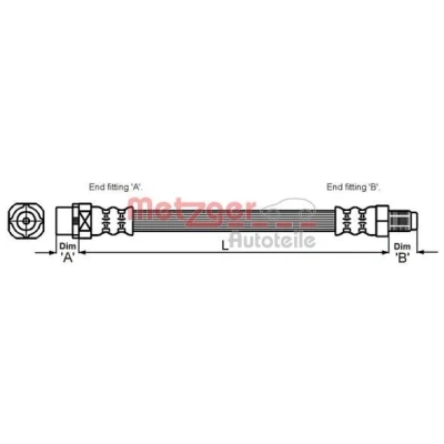 Billede af METZGER 4111438 Bremseslange 560