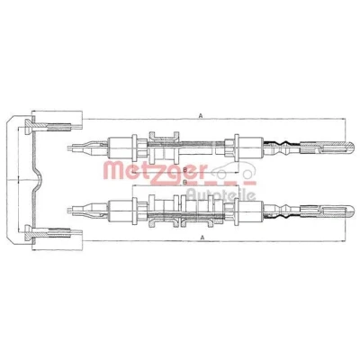 Billede af METZGER 11.5971 Håndbremsekabel bag 1365/953+1498/1099 COFLE
