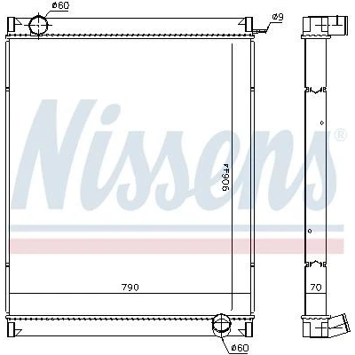 Billede af NISSENS 63444 Radiator Aluminium 906 790 70 uden ramme Loddet køleripper