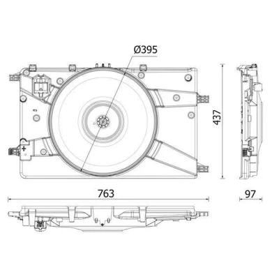 Billede af MAHLE ORIGINAL CFF 546 000P Køleventilator 395,0 12,0 elektrisk med modstand, uden kølerventilatorramme (karm) OPEL: Astra J Hatchback