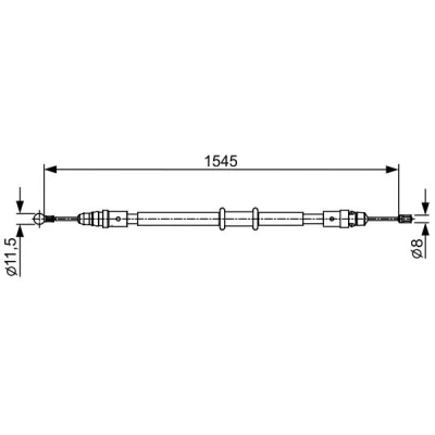 Billede af BOSCH 1 987 482 551 Håndbremsekabel 1545 RENAULT: MASTER 3 Bus