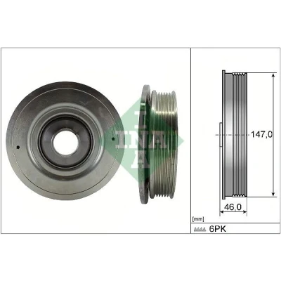Billede af INA 544 0094 10 Remskive Krumtapaksel 146,50 RENAULT: LAGUNA 2