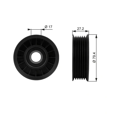 Billede af GATES T38009 Remstrammerhjul FleetRunner Micro V Stretch Fit med riller JEEP: Cherokee II