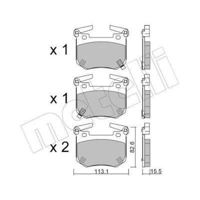 Billede af METELLI 22 1307 0 Bremseklodser med akustisk advarsel for slid