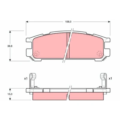 Billede af TRW GDB990 Bremseklodser med akustisk advarsel for slid SUBARU: Impreza I Sedan, LEGACY 1 Station Wagon