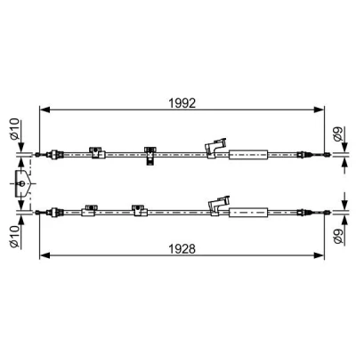 Billede af BOSCH 1 987 482 494 Håndbremsekabel 1992, 1928 FORD: C Max 2