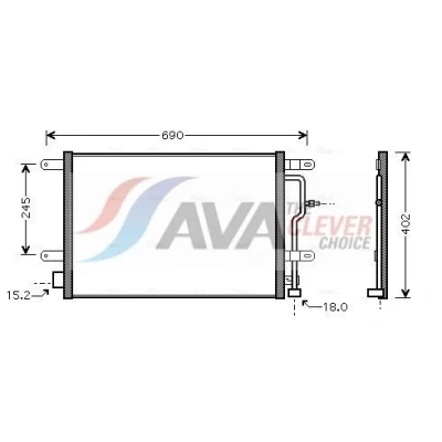 Billede af PRASCO AI5199 Kondensator 18,0 15,2 Aluminium 590 AUDI: A4 B7 Avant, B6/B7 Cabriolet, B6 Sedan