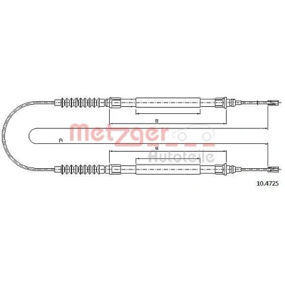 Billede af METZGER 10.4725 Håndbremsekabel bag 2715/890x2 Skivebremse COFLE FIAT: Ducato II Ladvogn/Chassis