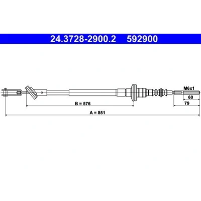 Billede af ATE 24.3728 2900.2 Koblingskabel CHEVROLET: Matiz