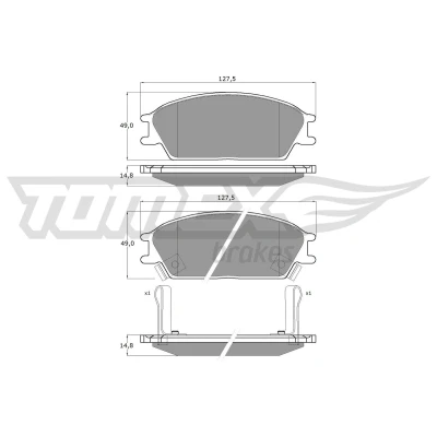 Billede af TOMEX brakes TX 11 02 Bremseklodser foraksel med akustisk advarsel for slid MAZDA: 323 F 6, 626 V Sedan, IV Hatchback