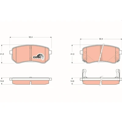 Billede af TRW COTEC GDB3370 Bremseklodser med akustisk advarsel for slid HYUNDAI: i10 I, KIA: Picanto I