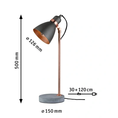 Billede af Moderne bordlampe Orm med betonfod