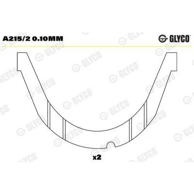Billede af GLYCO A215/2 0.10mm Distanceskive, krumtapaksel RENAULT: MEGANE 1 Coach