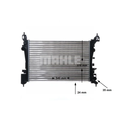 Billede af MAHLE ORIGINAL CR 1182 000S Radiator 540 378 23 med tilbehør spændeelement, afdækningspropper Mekanisk fuget køleripper