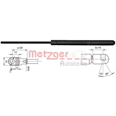 Billede af METZGER 2110388 Gasdæmper 300 512 VOLKSWAGEN: TRANSPORTER 3 Bus, Kasten