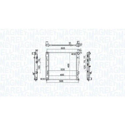 Billede af MAGNETI MARELLI 350213160500 Radiator 485 468 16 Loddet køleripper