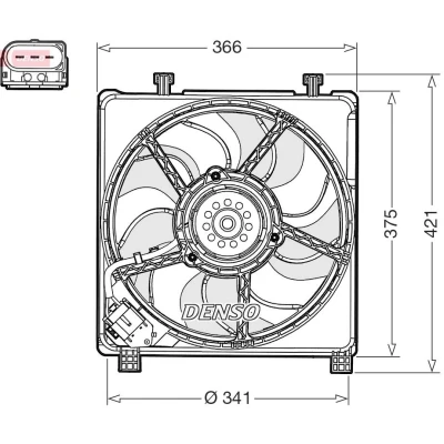Billede af DENSO DER32017 Køleventilator VOLKSWAGEN: up! Hatchback