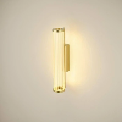 Billede af SLV LED væglampe Quimera, messingfarvet, højde 41 cm, CCT