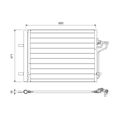 Billede af VALEO 814390 Kondensator med tørrer Aluminium 471 R 134a FORD: C Max 2, FOCUS 3 Turnier,
