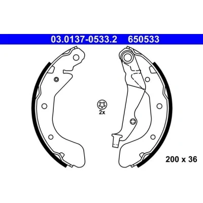 Billede af ATE 03.0137 0533.2 Bremsebakker 200 36 med arm OPEL: Karl