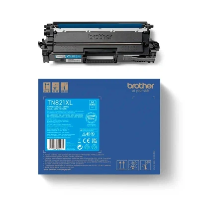 Billede af Brother TN821XLC cyan toner 9.000 sider original