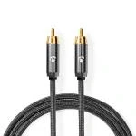 Billede af Subwoofer kabel RCA Hanstik Guldplateret 3.00 m Runde 4.5 mm Anthracite / Metal Cover Box