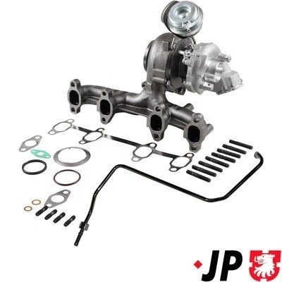 Billede af JP GROUP 1117800810 Turbolader inkl. pakningssæt, med olietilløbs slange VOLKSWAGEN: Golf 5, Touran I, Passat B6 Sedan