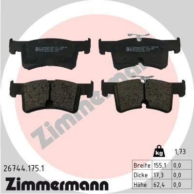 Billede af ZIMMERMANN 26744.175.1 Bremseklodser Forberedt til slidindikator Billede svarer leveringsomfang