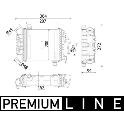 Billede af MAHLE ORIGINAL CI 547 000P Intercooler med sensor MERCEDES BENZ: E klasse T modell, Sedan