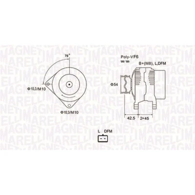 Billede af MAGNETI MARELLI 063731879010 Generator 12V 90A PEUGEOT: 207 Hatchback, Boxer Bus, Partner II Van, CITROËN: Jumper FIAT: Ducato Van