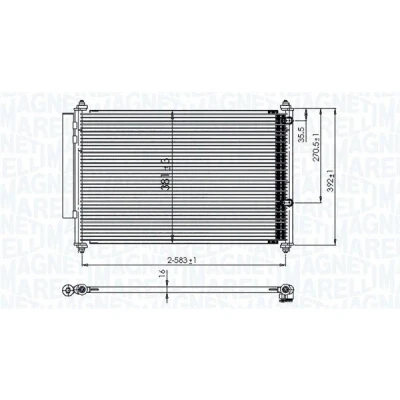 Billede af MAGNETI MARELLI 350203850000 Kondensator med tørrer 626x370x16 370 626 16 TOYOTA: Yaris III Hatchback
