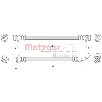 Billede af METZGER 4111074 Bremseslange 316, 220 HONDA: CIVIC 8 Hatchback