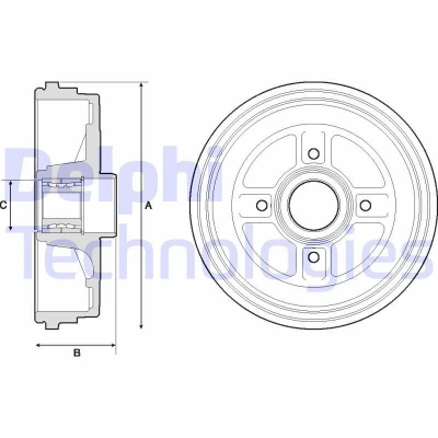 Billede af DELPHI BFR496 Bremsetromler med ABS sensorring, hjulleje 237