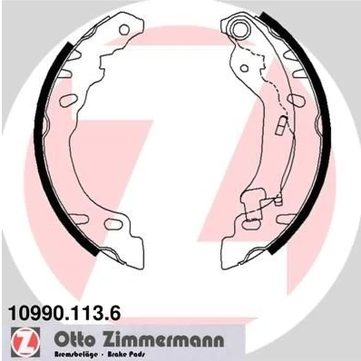 Billede af ZIMMERMANN 10990.113.6 Bremsebakker 180 30 med arm, Billede svarer til leveringsomfang FIAT: Panda II Hatchback, 500 C Cabriolet