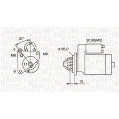 Billede af MAGNETI MARELLI 063721260010 Starter 12 1,3 11 PEUGEOT: 206 Hatchback, 207 307 CITROËN: Berlingo / First I