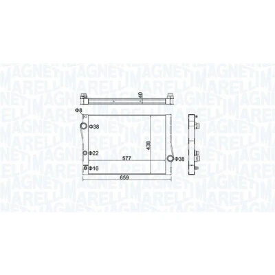 Billede af MAGNETI MARELLI 350213163500 Radiator 577 438 40 Loddet køleripper