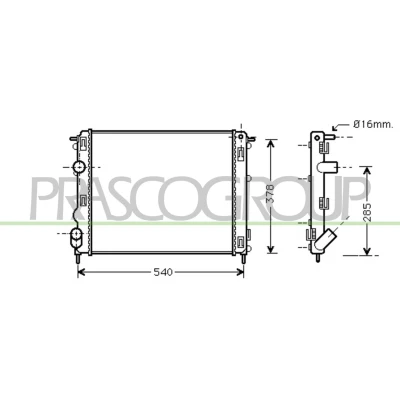 Billede af PRASCO DS917R005 Radiator Aluminium 480 415 23 Mekanisk fuget køleripper RENAULT: CLIO 2