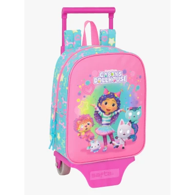 Billede af Skoletaske Gabby&#039;s Dollhouse Confetti Pink Turkisblå 22 x 27 10 cm