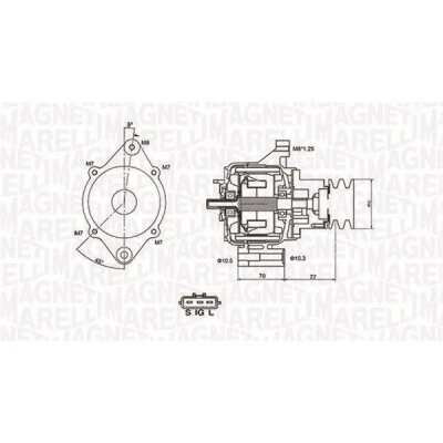 Billede af MAGNETI MARELLI 063731367010 Generator 12V 70A TOYOTA: HILUX 6 Pick up, HIACE 4 Kasten