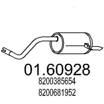 Billede af MTS 01.60928 Lydpotte 1100mm RENAULT: Modus / Grand Modus, Clio III Grandtour
