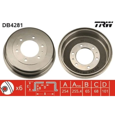 Billede af TRW DB4281 Bremsetromler NISSAN: TERRANO 2