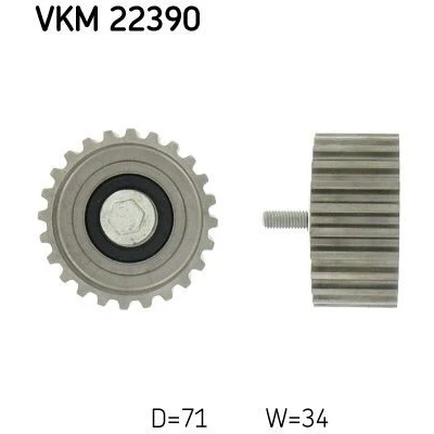 Billede af SKF VKM 22390 Medløberhjul, tandrem med befæstelsesmateriale