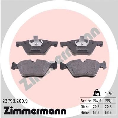 Billede af ZIMMERMANN 23793.200.9 Bremseklodser Forberedt til slidindikator Billede svarer leveringsomfang BMW: 5 Touring, Sedan